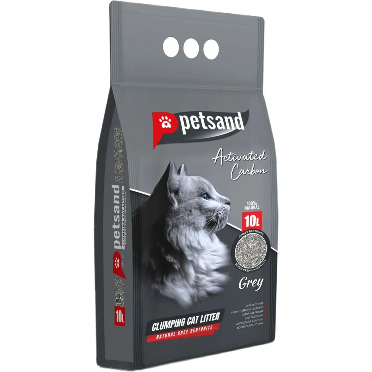 Petsand Aktif Karbonlu Grey Kedi Kumu 10 Lt